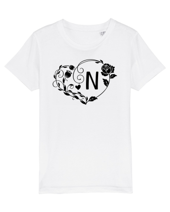 Litera N - negru White