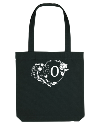 Litera O - alb Black