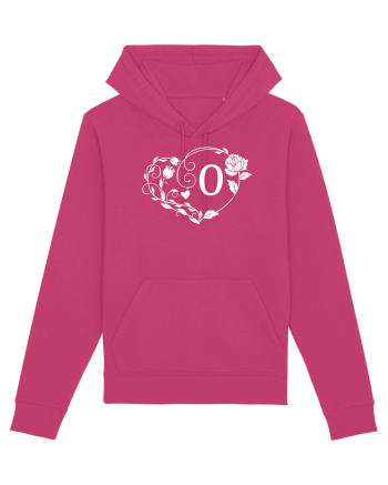 Litera O - alb Raspberry