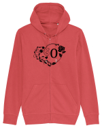 Litera O - negru Hanorac cu fermoar Unisex Connector