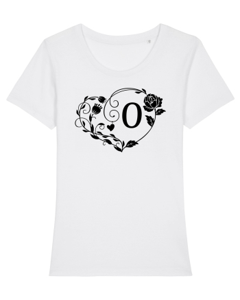 Litera O - negru White