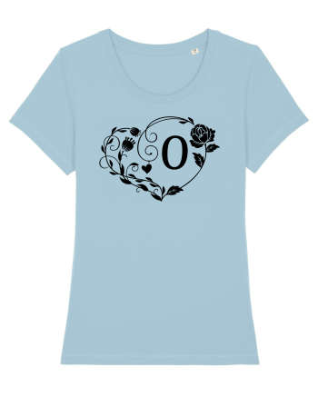 Litera O - negru Sky Blue