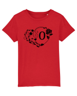 Litera O - negru Tricou mânecă scurtă  Copii Mini Creator