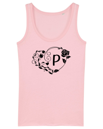 Litera P - negru Cotton Pink