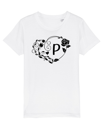 Litera P - negru White