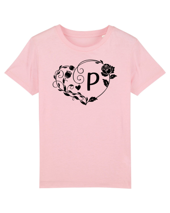 Litera P - negru Cotton Pink