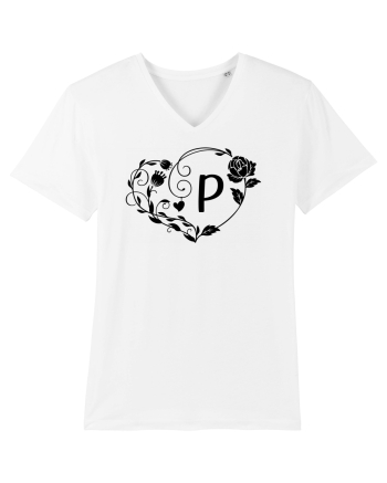 Litera P - negru White