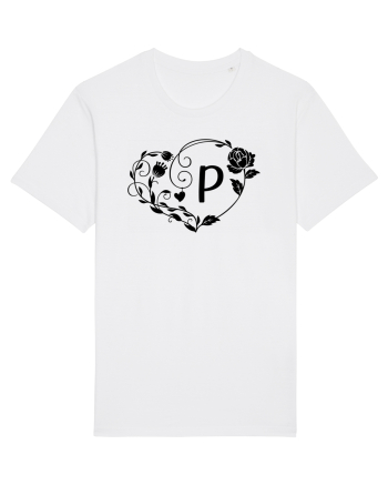 Litera P - negru White