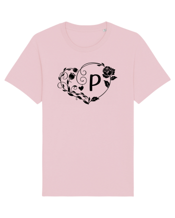 Litera P - negru Cotton Pink