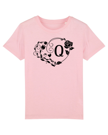 Litera Q - negru Cotton Pink