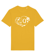 Litera Q - alb Tricou mânecă scurtă Unisex Rocker