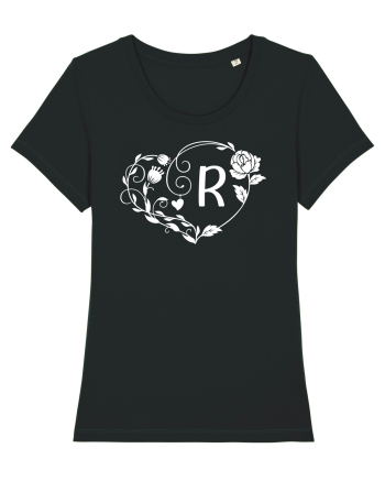 Litera R - alb Black