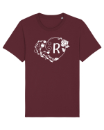 Litera R - alb Tricou mânecă scurtă Unisex Rocker