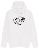 Litera R - negru Hanorac cu fermoar Unisex Connector