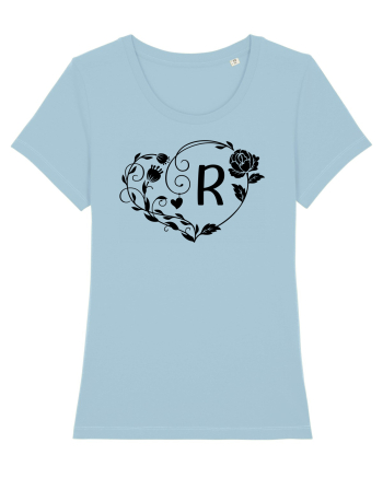 Litera R - negru Sky Blue