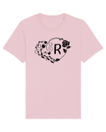 Litera R - negru Tricou mânecă scurtă Unisex Rocker