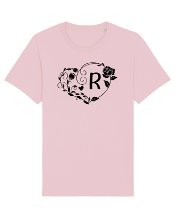 Litera R - negru Cotton Pink