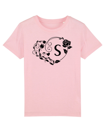 Litera S - negru Cotton Pink