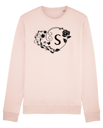 Litera S - negru Candy Pink