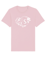 Litera S - alb Tricou mânecă scurtă Unisex Rocker