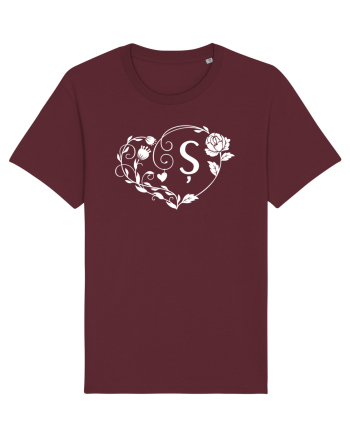 Litera Ș - alb Burgundy