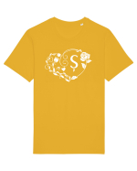 Litera Ș - alb Tricou mânecă scurtă Unisex Rocker