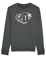 Litera T - alb Bluză mânecă lungă Unisex Rise