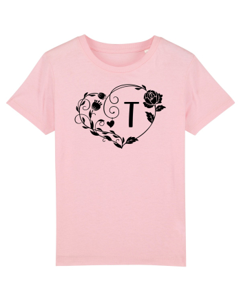 Litera T - negru Cotton Pink