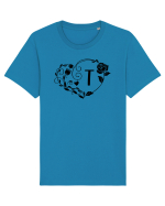 Litera T - negru Tricou mânecă scurtă Unisex Rocker