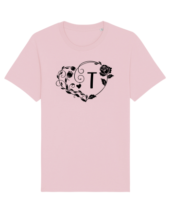 Litera T - negru Cotton Pink