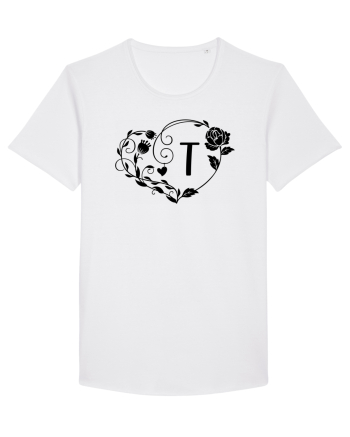 Litera T - negru White