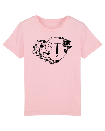 Litera Ț - negru Cotton Pink