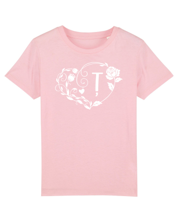 Litera Ț - alb Cotton Pink
