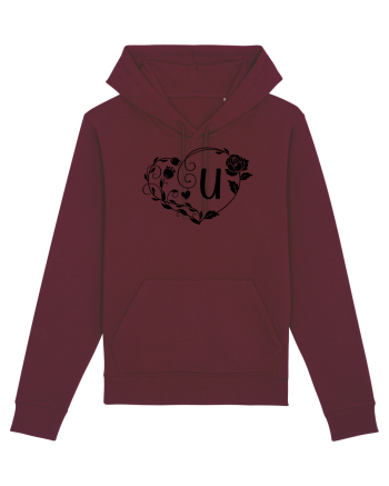 Litera U - negru Burgundy