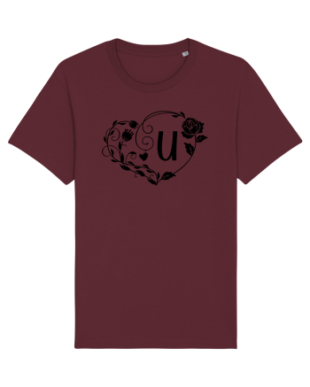 Litera U - negru Burgundy