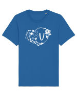 Litera V - alb Tricou mânecă scurtă Unisex Rocker