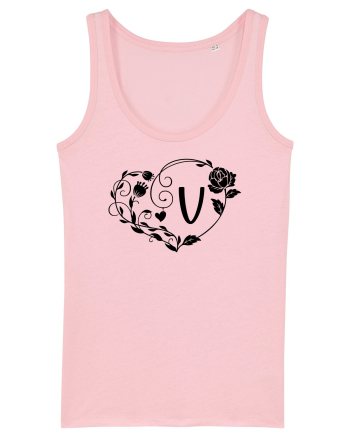 Litera V - negru Cotton Pink