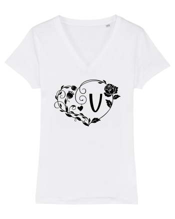 Litera V - negru White