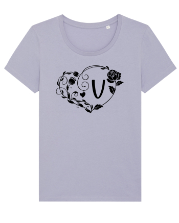 Litera V - negru Lavender