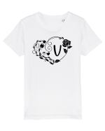 Litera V - negru Tricou mânecă scurtă  Copii Mini Creator