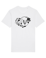 Litera V - negru Tricou mânecă scurtă Unisex Rocker