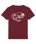 Litera W - alb Tricou mânecă scurtă  Copii Mini Creator