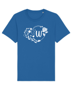 Litera W - alb Tricou mânecă scurtă Unisex Rocker