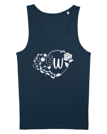Litera W - alb Navy