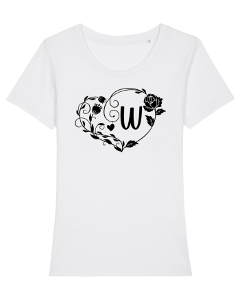 Litera W - negru White