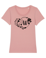 Litera W - negru Tricou mânecă scurtă guler larg fitted Damă Expresser