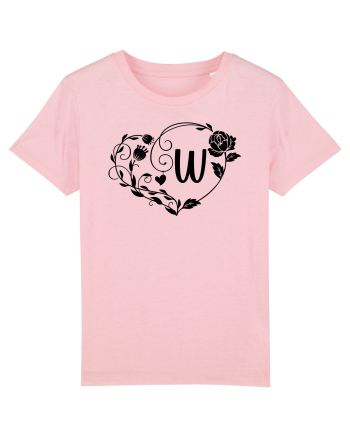 Litera W - negru Cotton Pink