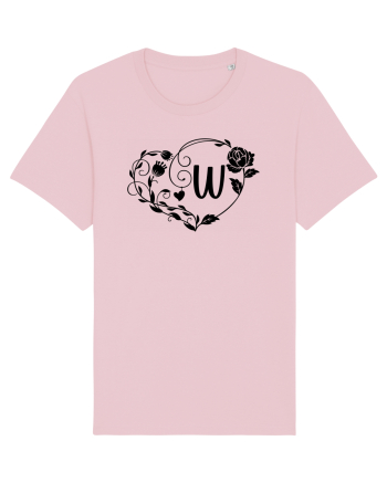 Litera W - negru Cotton Pink