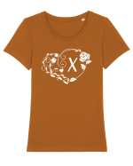 Litera X - alb Tricou mânecă scurtă guler larg fitted Damă Expresser