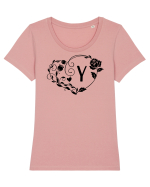Litera Y - negru Tricou mânecă scurtă guler larg fitted Damă Expresser